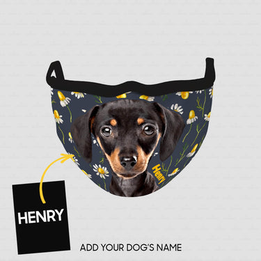 Personalized Dog Gift Idea - Dachshund With Daisy For Dog Lovers - Cloth Mask